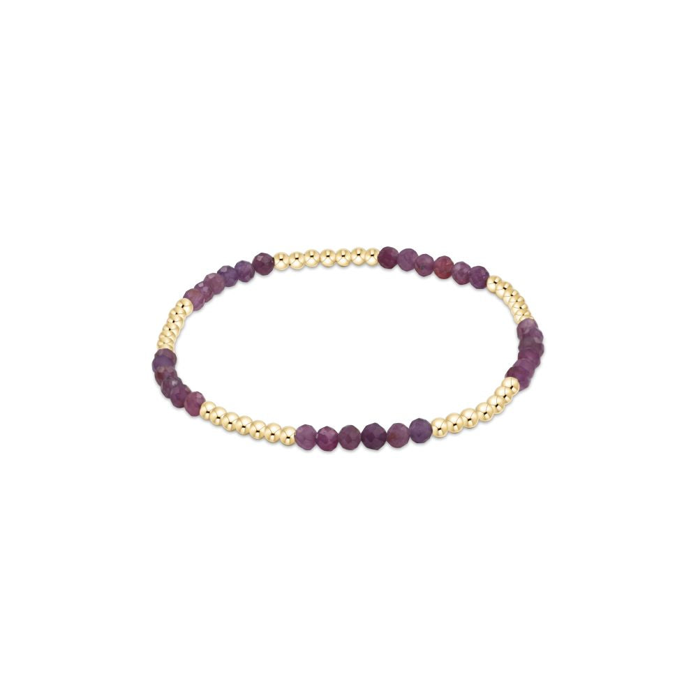 Blissful Pattern 2.5mm Bead Bracelet - Ruby