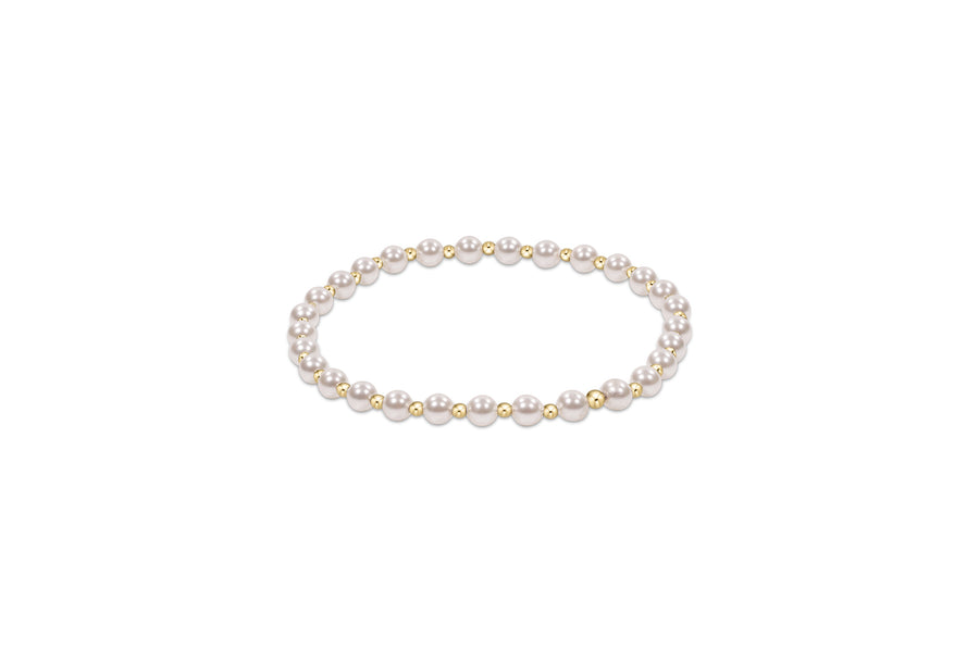 enewton Classic Grateful 4mm Pearl and Gold Bead Bracelet