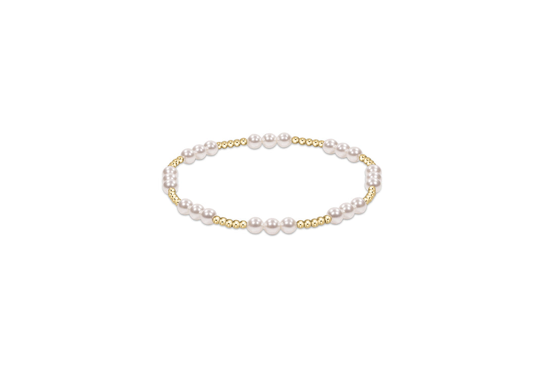 enewton Classic Joy 4mm Pearl and Gold Bead Bracelet