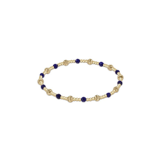 Dignity Sincerity Pattern 4mm Bead Bracelet - Lapis