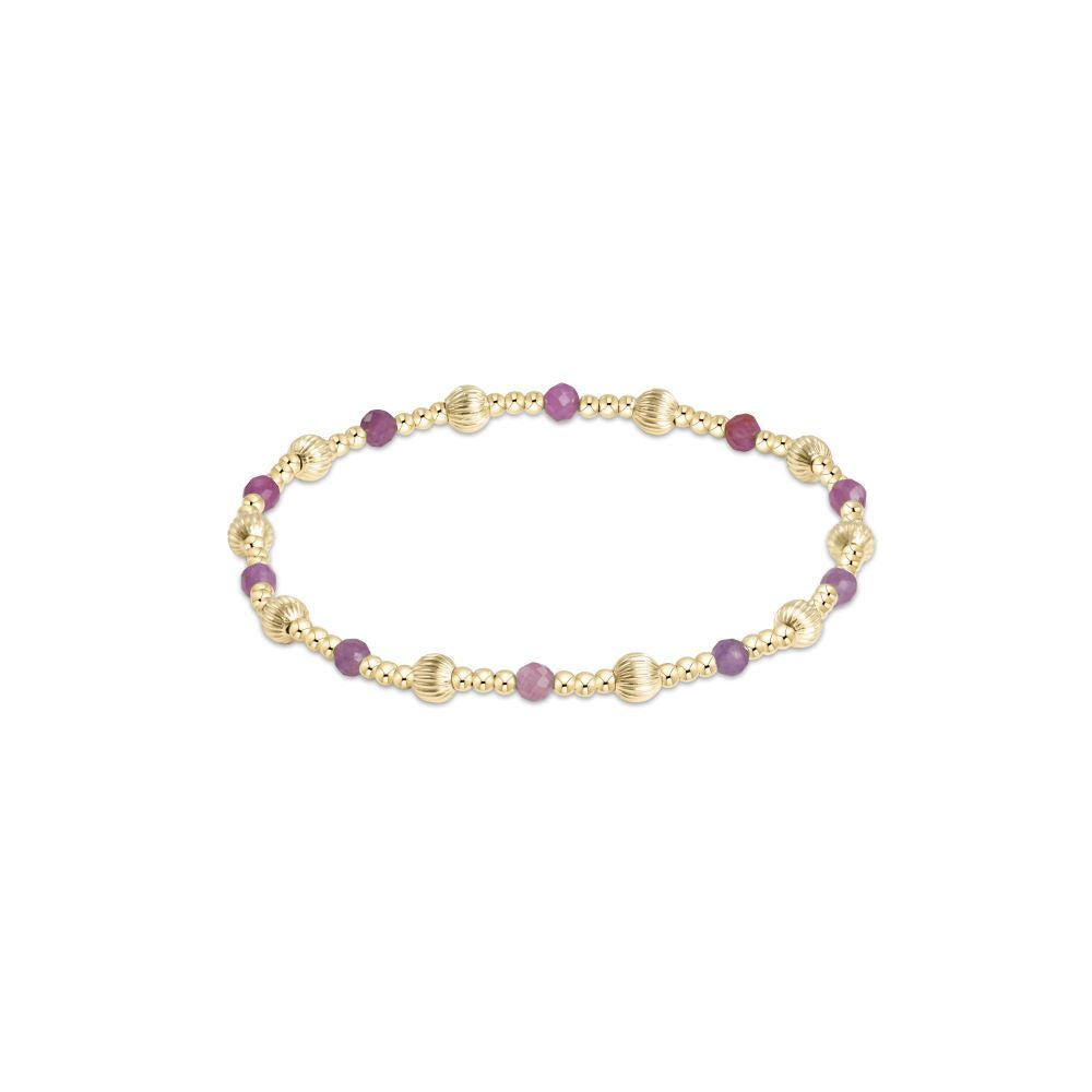 Dignity Sincerity Pattern 4mm Bead Bracelet - Ruby