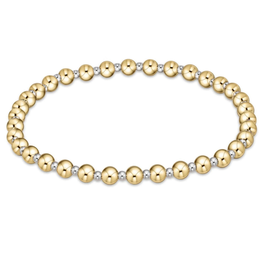 enewton grateful mixed metal bracelet with 4mm gold beads and 2mm sterling silver beads