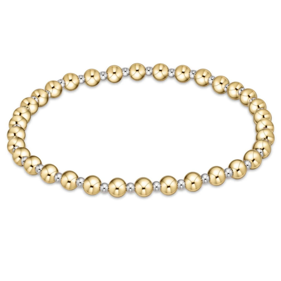 enewton grateful mixed metal bracelet with 4mm gold beads and 2mm sterling silver beads