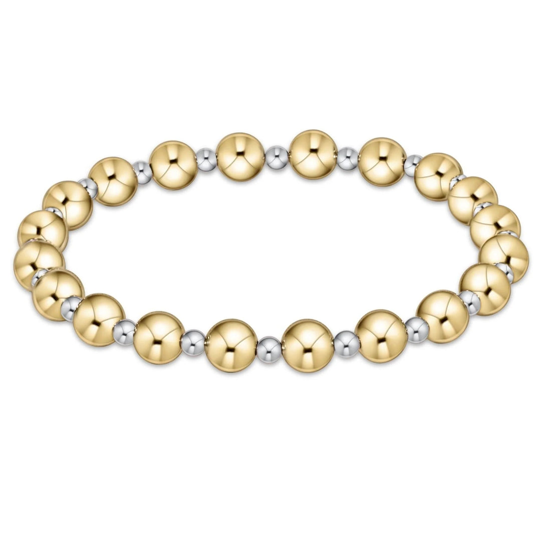 enewton grateful mixed metal bracelet with 6mm gold beads and 3mm sterling silver beads
