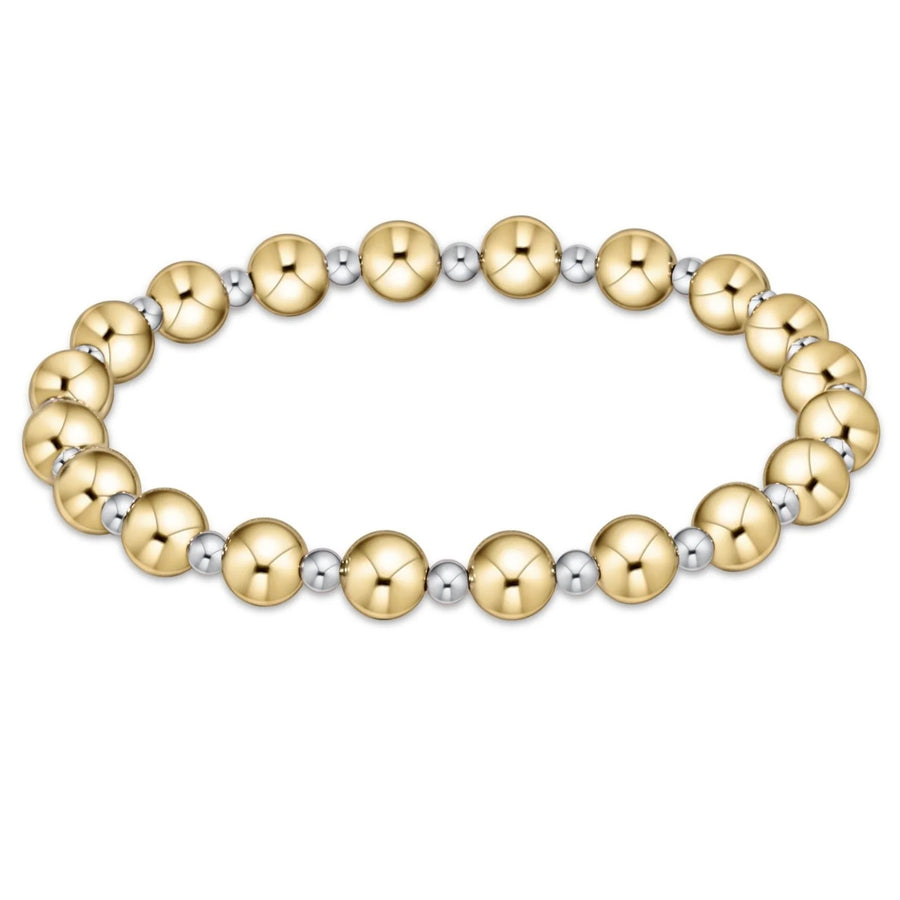 enewton grateful mixed metal bracelet with 6mm gold beads and 3mm sterling silver beads