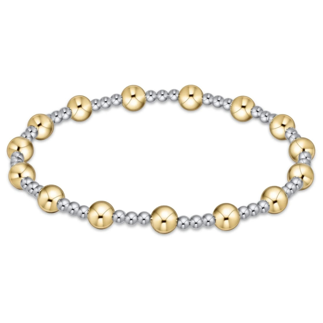 enewton sincerity mixed metal bracelet with 5mm gold beads and 2.5mm sterling silver beads