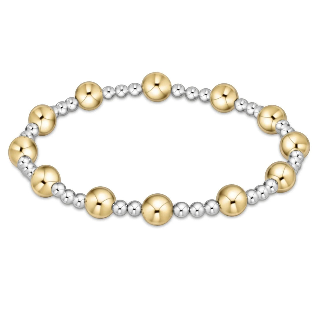 enewton sincerity mixed metal bracelet with 6mm gold beads and 3mm sterling silver beads