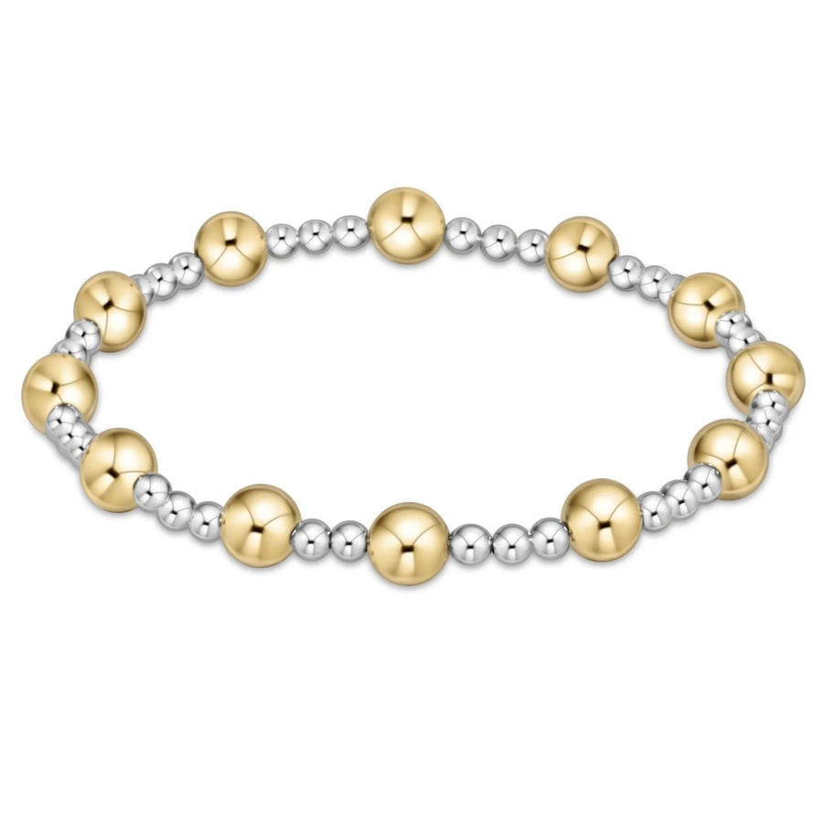 enewton sincerity mixed metal bracelet with 6mm gold beads and 3mm sterling silver beads