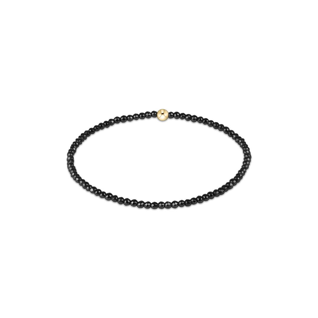enewton Faceted Hematite 2mm Bead Bracelet with Gold Accent