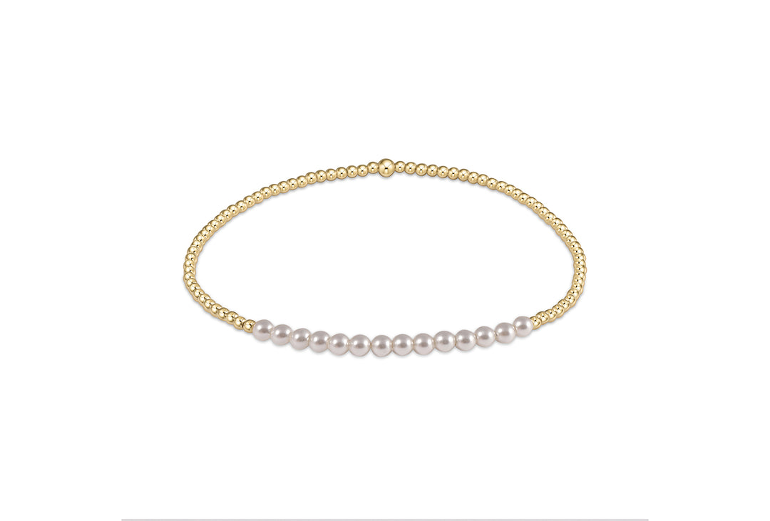 enewton Gold Bliss 2mm Bead Bracelet with Pearl Bar