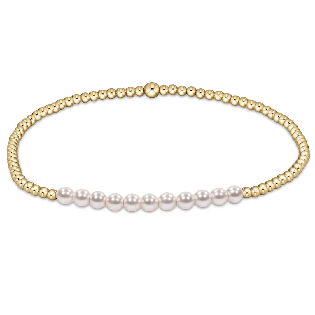 eNewton Gold Bliss Pearl 3mm Bracelet with crystal pearls and 14kt gold-filled beads