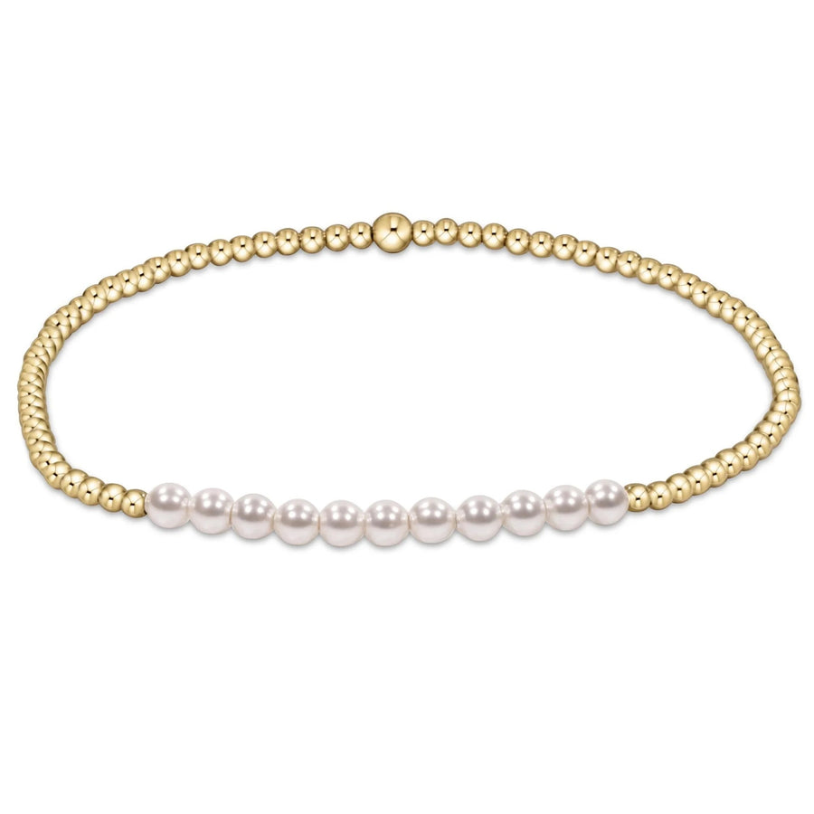 eNewton Gold Bliss Pearl 3mm Bracelet with crystal pearls and 14kt gold-filled beads