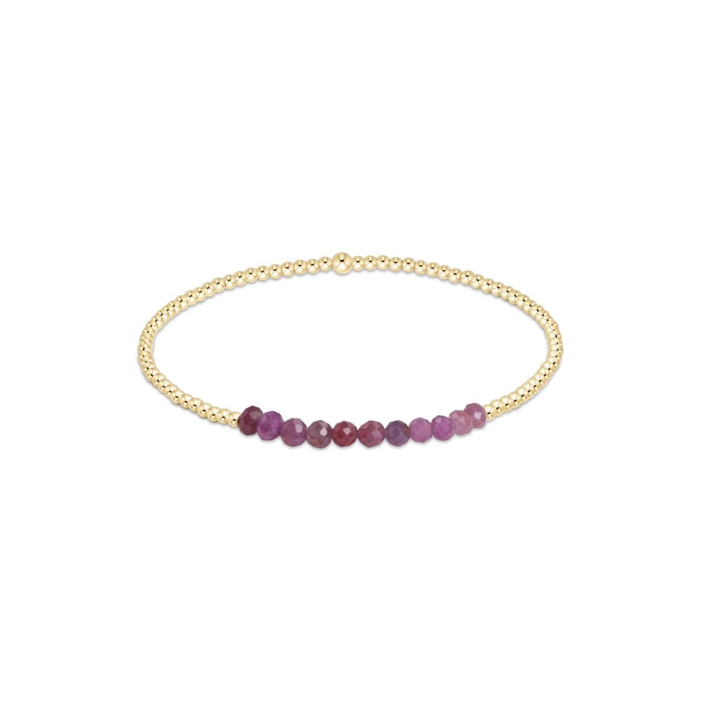 Gold Bliss 2mm Bead Bracelet - Ruby