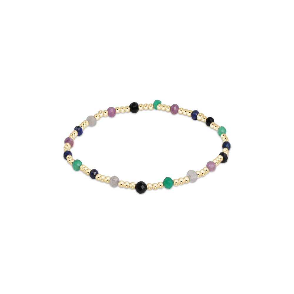 Gemstone Gold Sincerity Pattern 3mm Bead Bracelet - Hot Mess