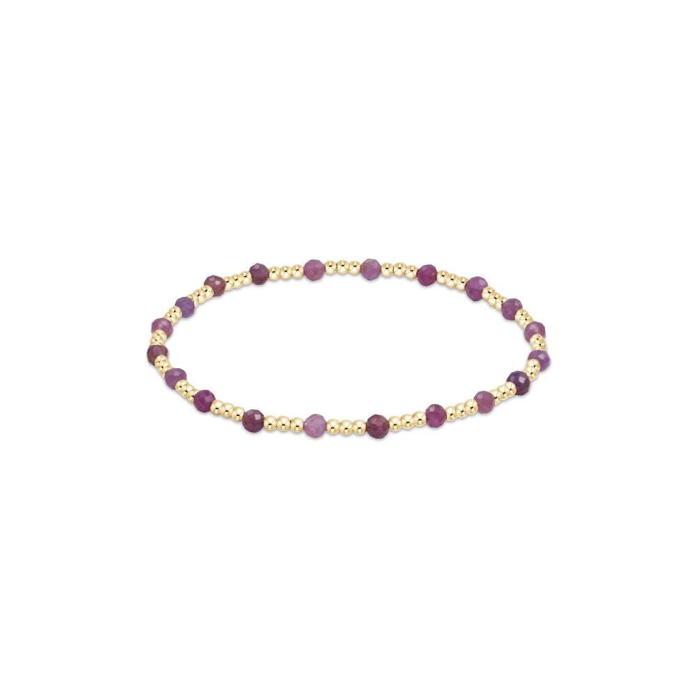 Gemstone Gold Sincerity Pattern 3mm Bead Bracelet