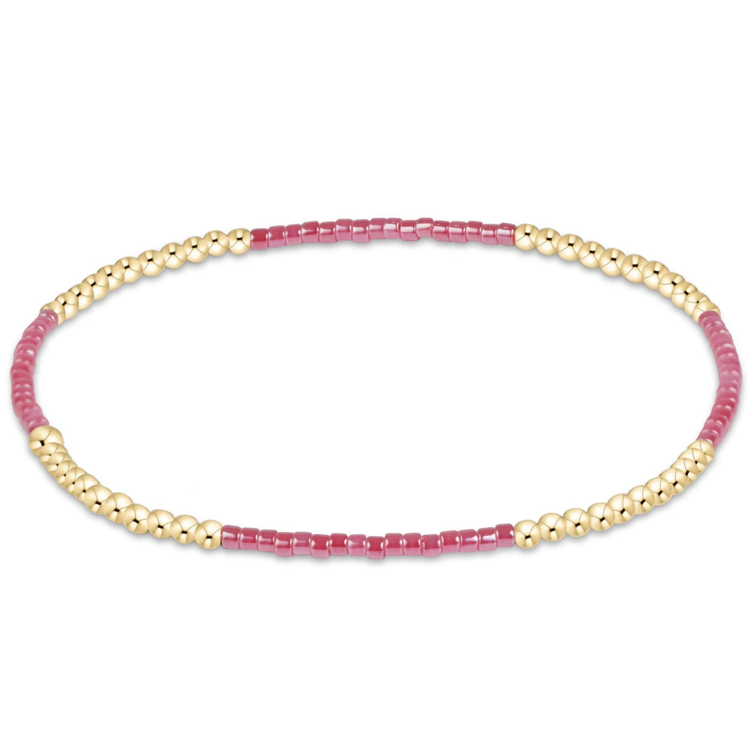 eNewton Hope Blissful Bracelet in Pink Champagne featuring rosy-pink 2mm seed beads and alternating sections of 14kt gold-filled beads.