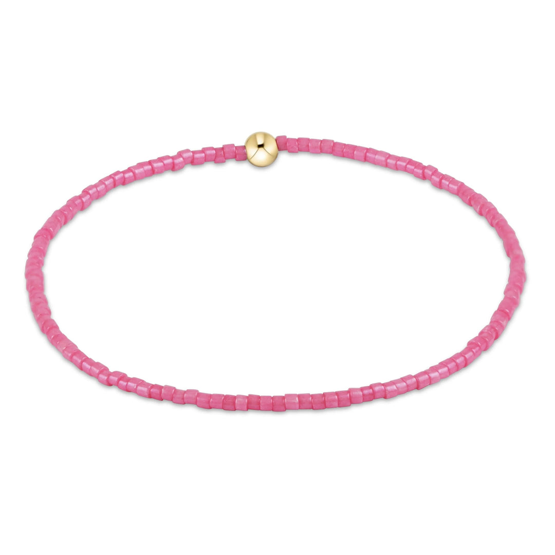 bubblegum pink beaded hope classic bracelet with gold accent bead by enewton
