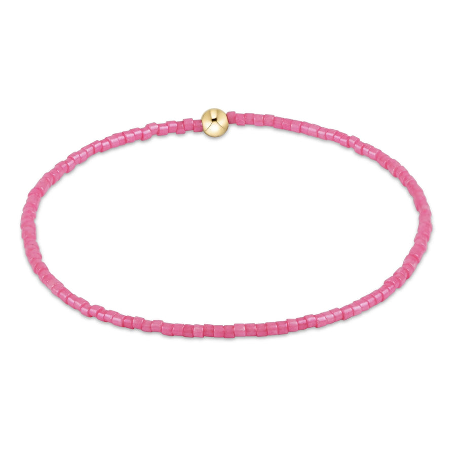 bubblegum pink beaded hope classic bracelet with gold accent bead by enewton