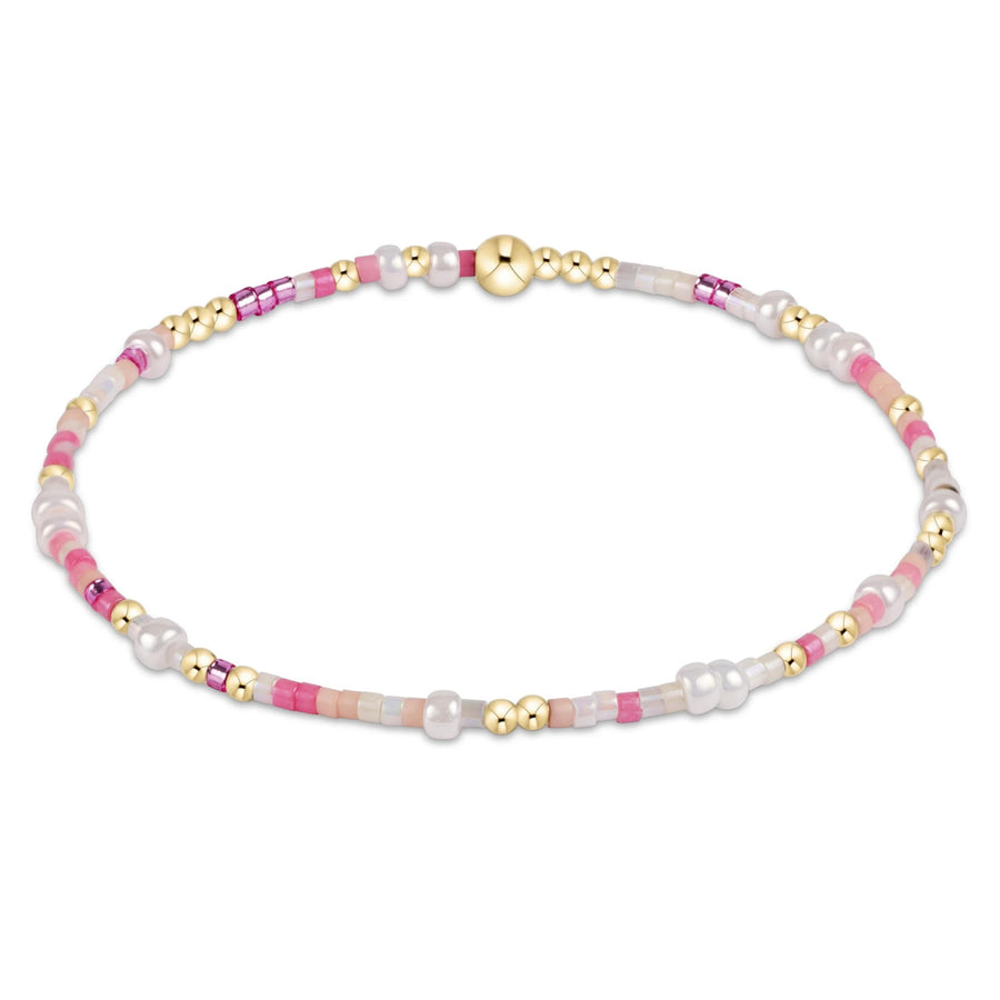 pink, white and gold beaded hope unwritten bracelet kiss and tell by enewton