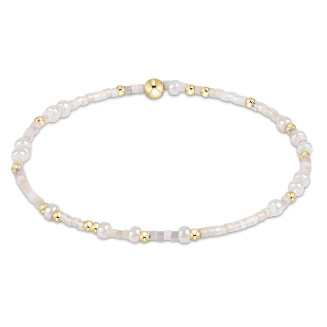 neutral and gold beaded hope unwritten bracelet shell we dance by enewton