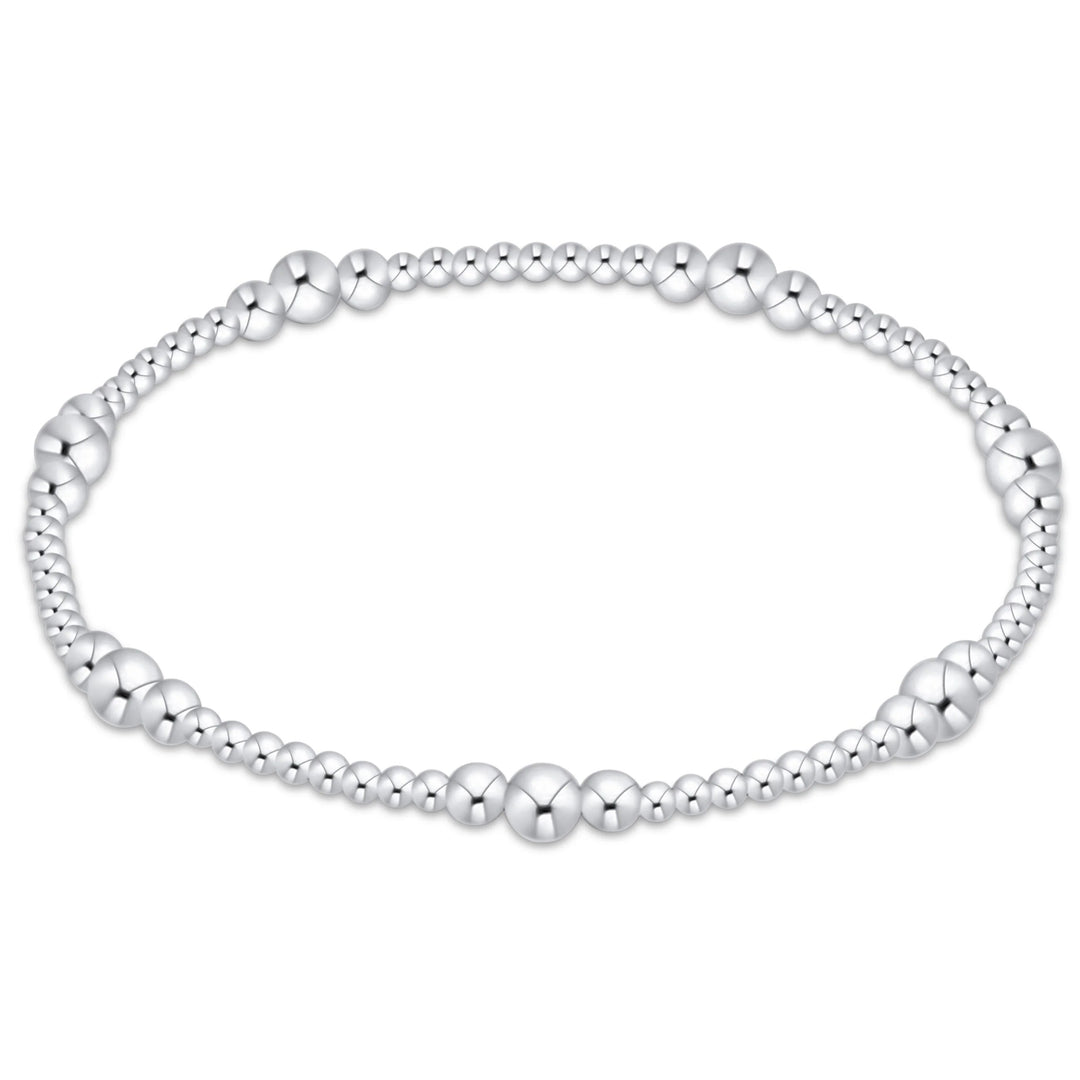 eNewton Purpose Sterling 4mm Bracelet with polished 2mm and 4mm sterling silver beads