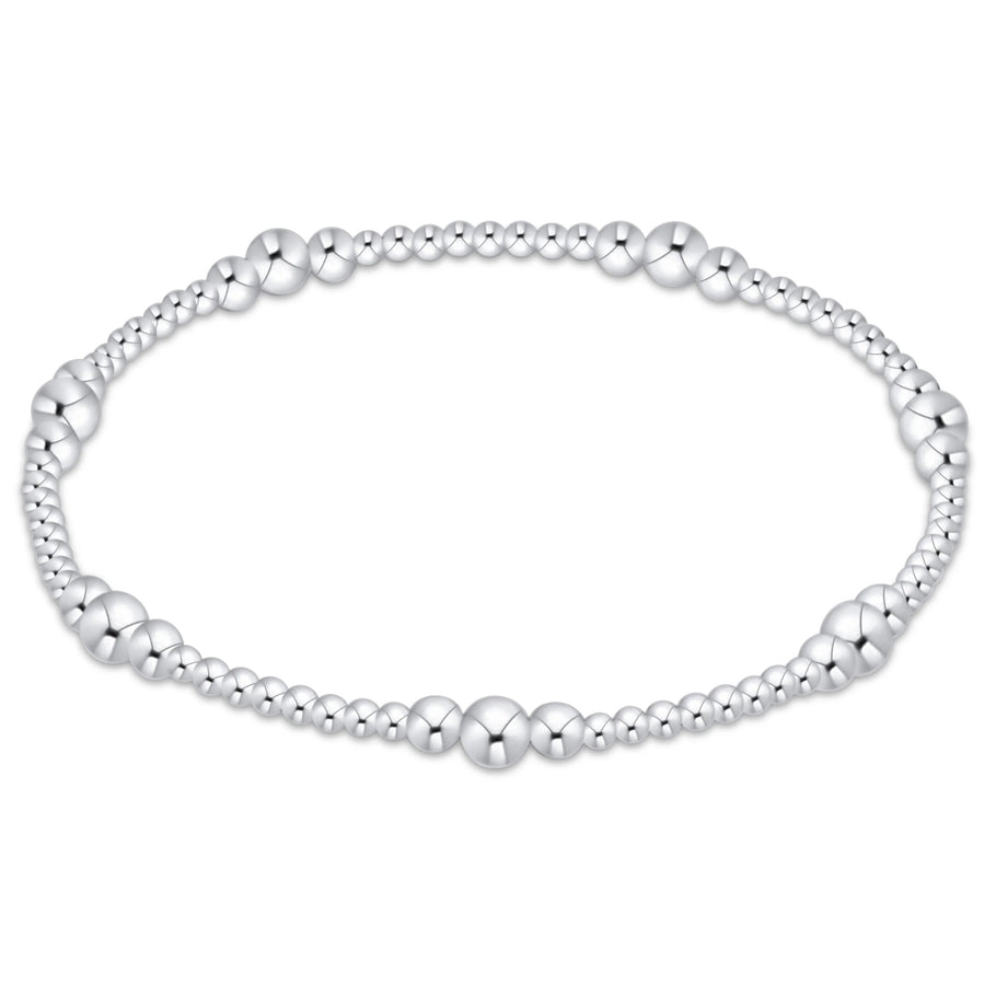 eNewton Purpose Sterling 4mm Bracelet with polished 2mm and 4mm sterling silver beads