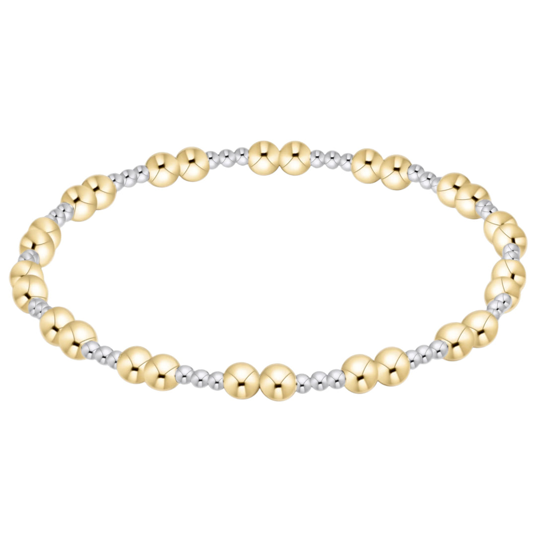 enewton mixed metal bracelet with 4mm gold and 2mm sterling silver beaded stretch design