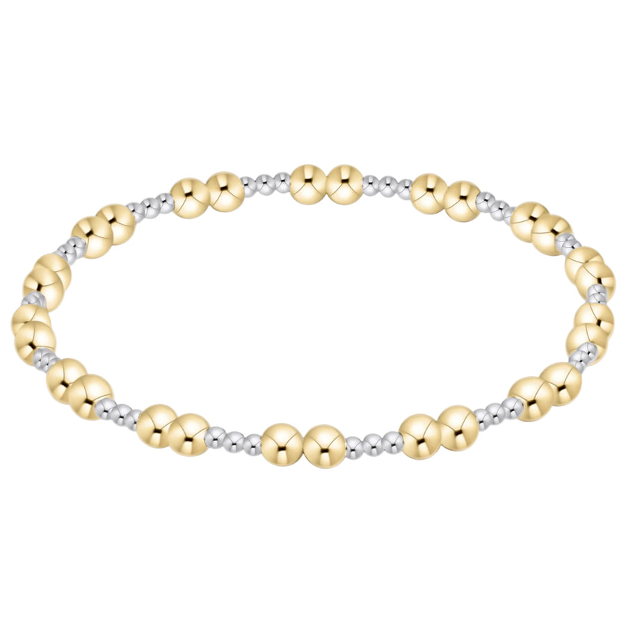 enewton mixed metal bracelet with 4mm gold and 2mm sterling silver beaded stretch design