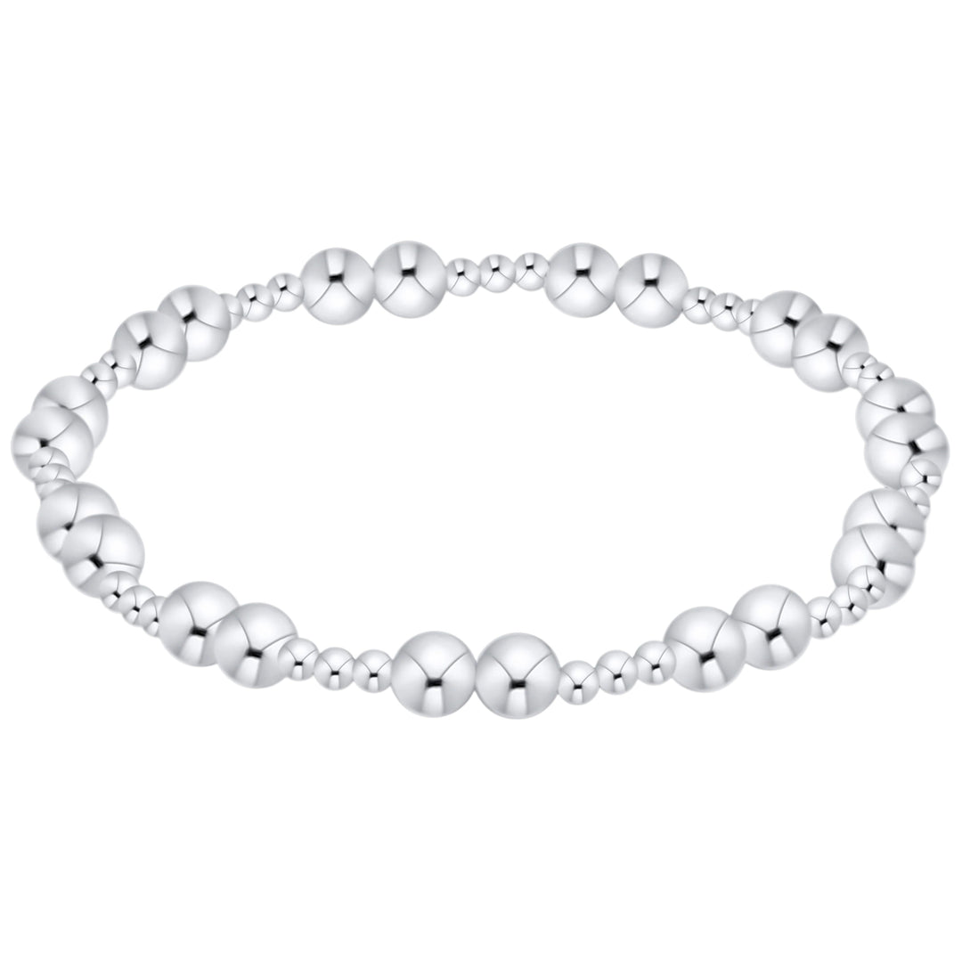 enewton sterling silver beaded bracelet with 2.5mm and 5mm beads on stretch cord