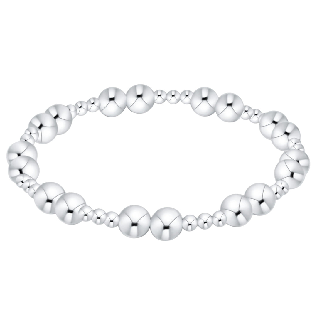 eNewton sterling silver bracelet with 3mm and 6mm beads