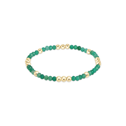 Worthy Pattern 3mm Bead Bracelet - Green Onyx