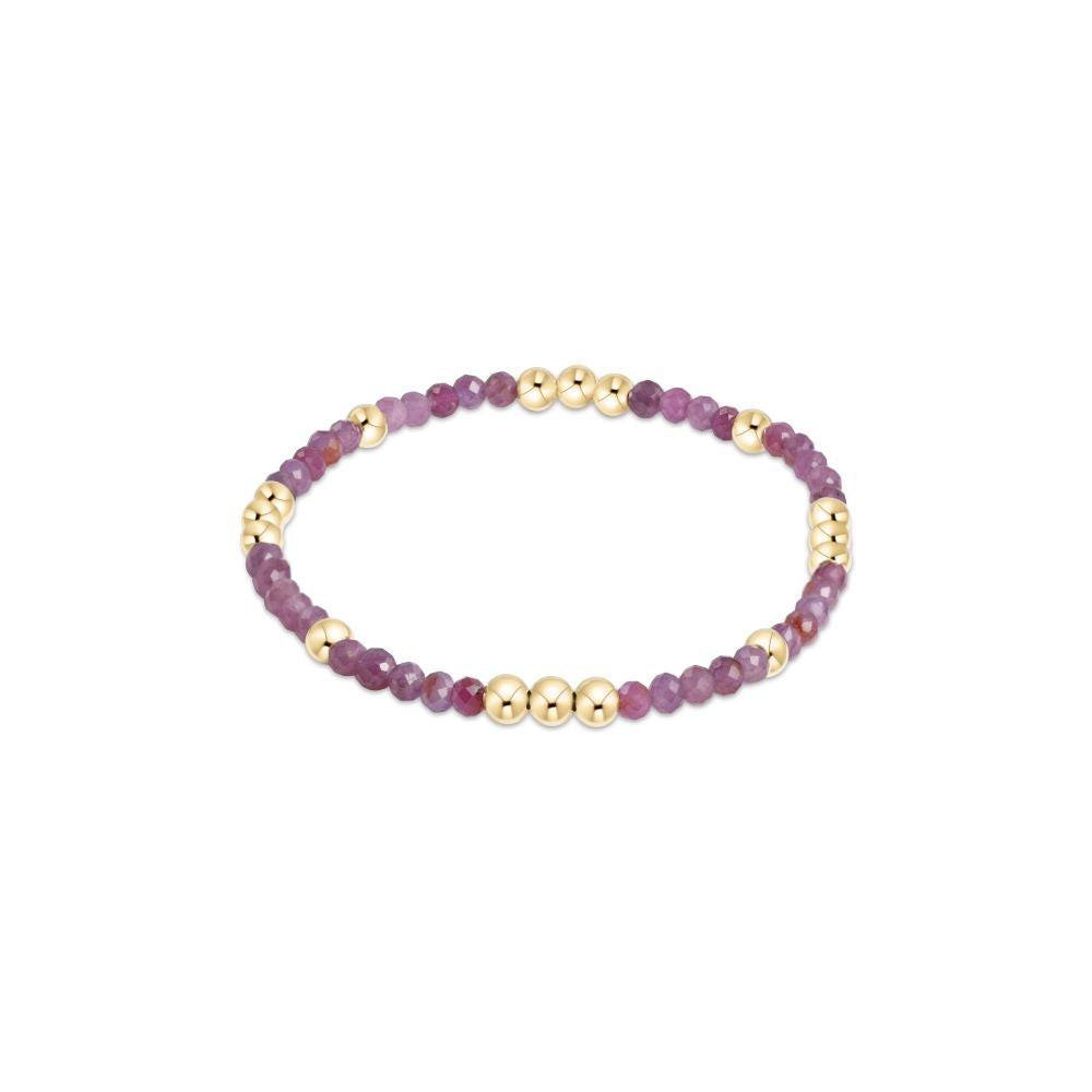 Worthy Pattern 3mm Bead Bracelet - Ruby