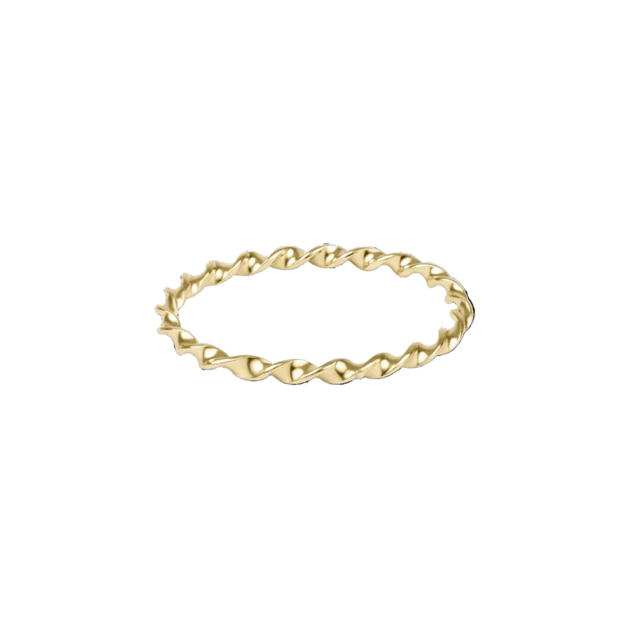 e newton Classic Gold Twisted Thin Band Ring featuring a delicate 14kt gold-filled twisted band design perfect for stacking or everyday wear.