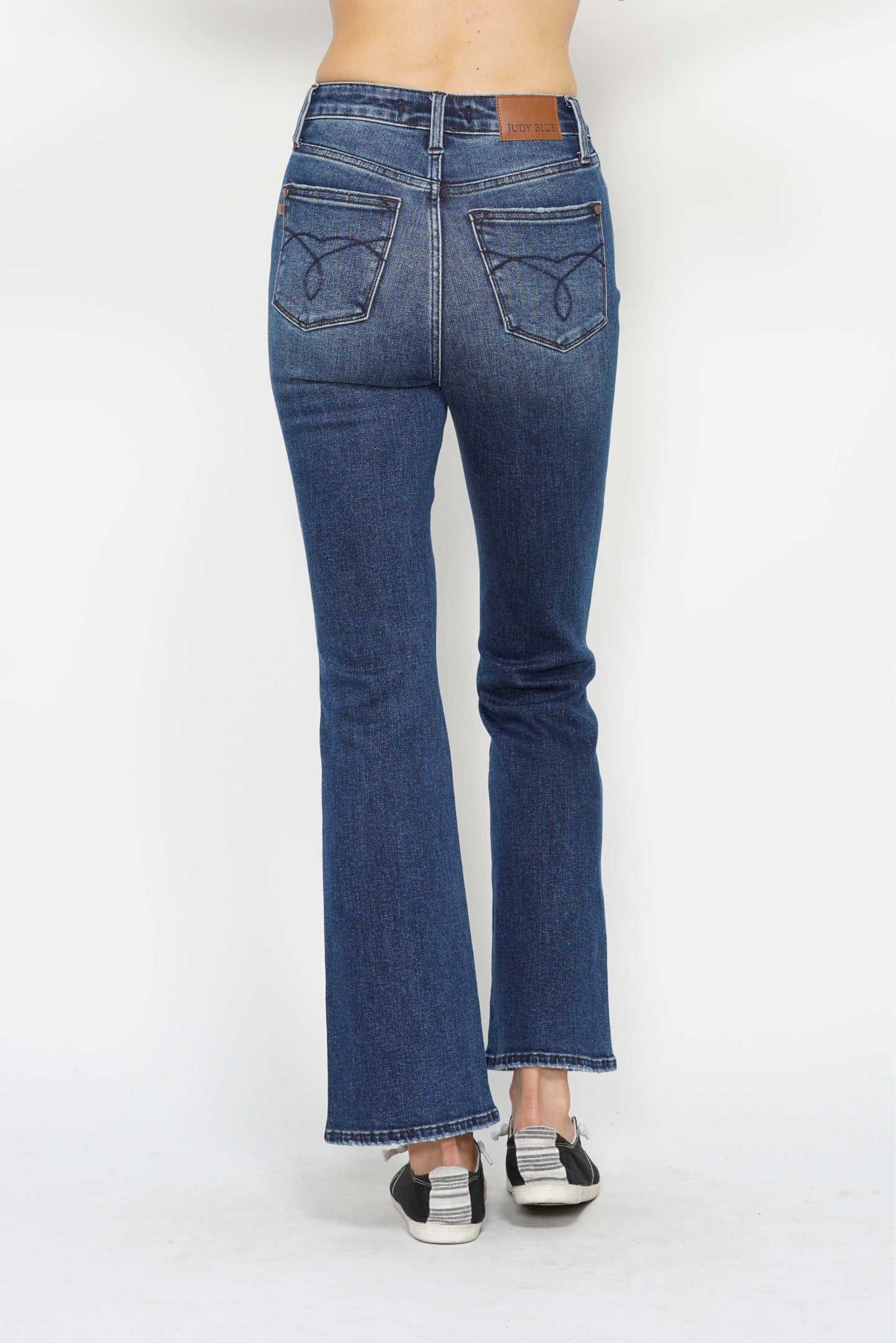 HW Tummy Control Back Pkt Embroidered Bootcut