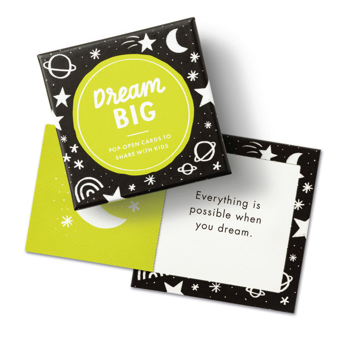 Card set with 'Dream Big' message on a white background