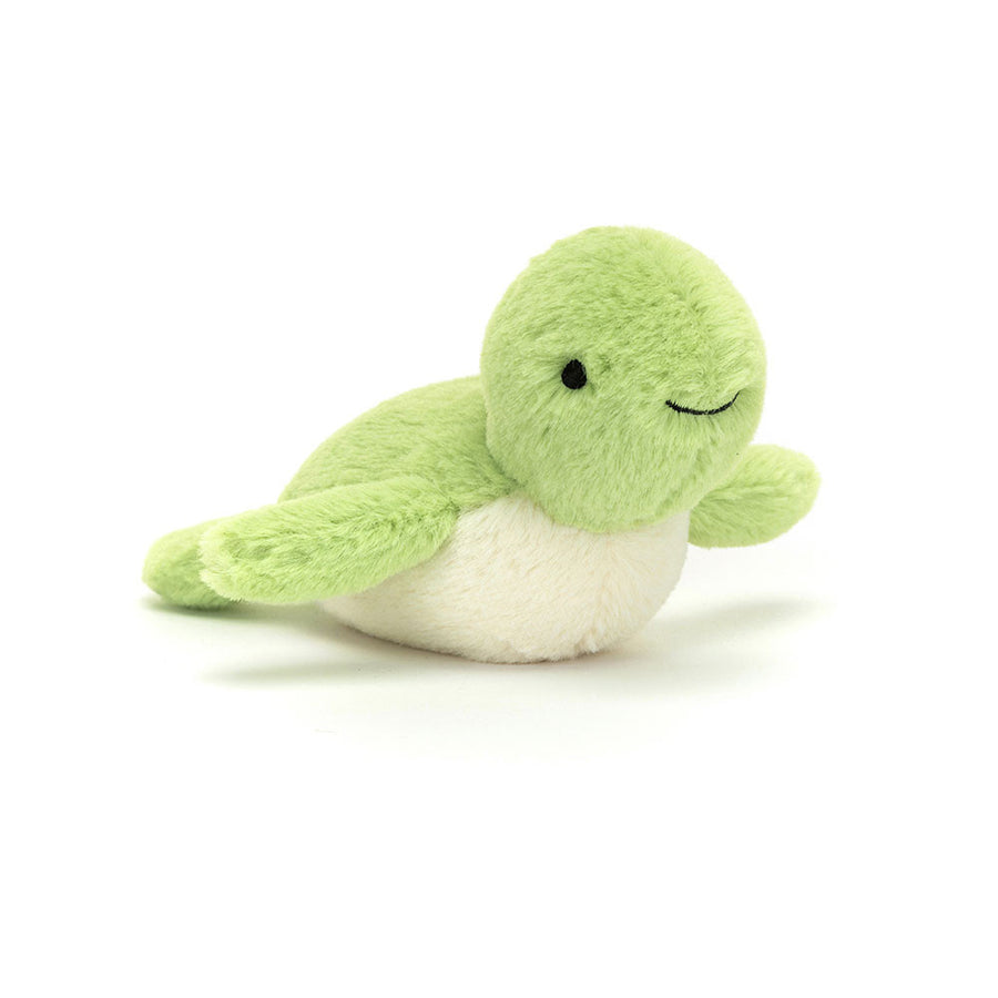 Fluffy Turtle is baby-soft with a fuzzy pompom head. With a zesty lime shell, leafy flippers, clotted-cream tummy and the biggest stitch smile, this gentle turtle is an ocean gem.