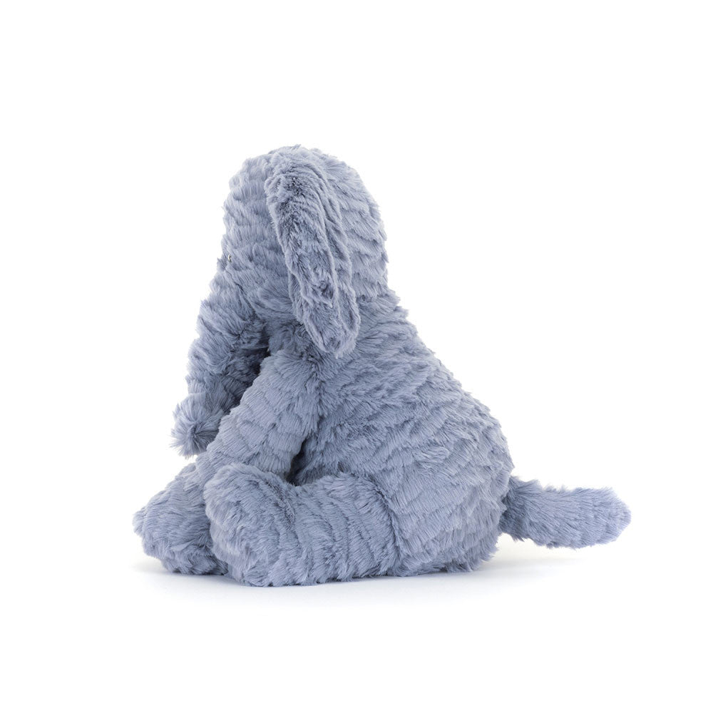 A chunky and cheerful pal, Fuddlewuddle Elephant has ripples of soft, tufted fur in the dreamiest shade of periwinkle blue.

profile view