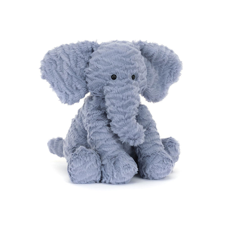 A chunky and cheerful pal, Fuddlewuddle Elephant has ripples of soft, tufted fur in the dreamiest shade of periwinkle blue.

