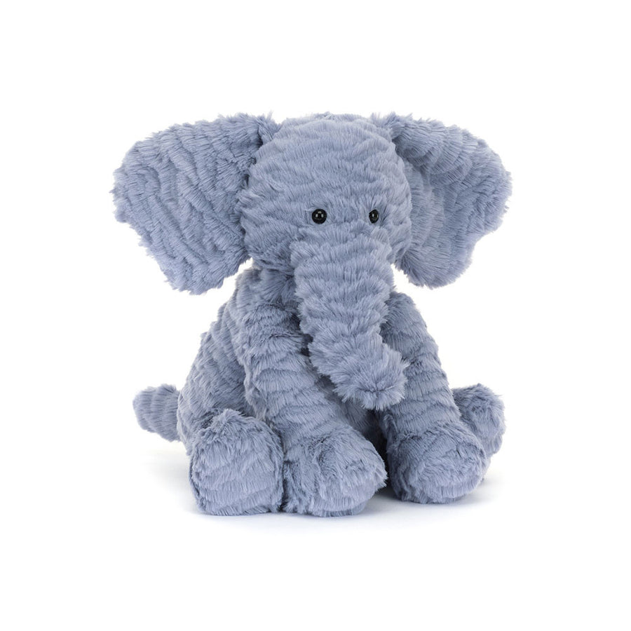 A chunky and cheerful pal, Fuddlewuddle Elephant has ripples of soft, tufted fur in the dreamiest shade of periwinkle blue.


