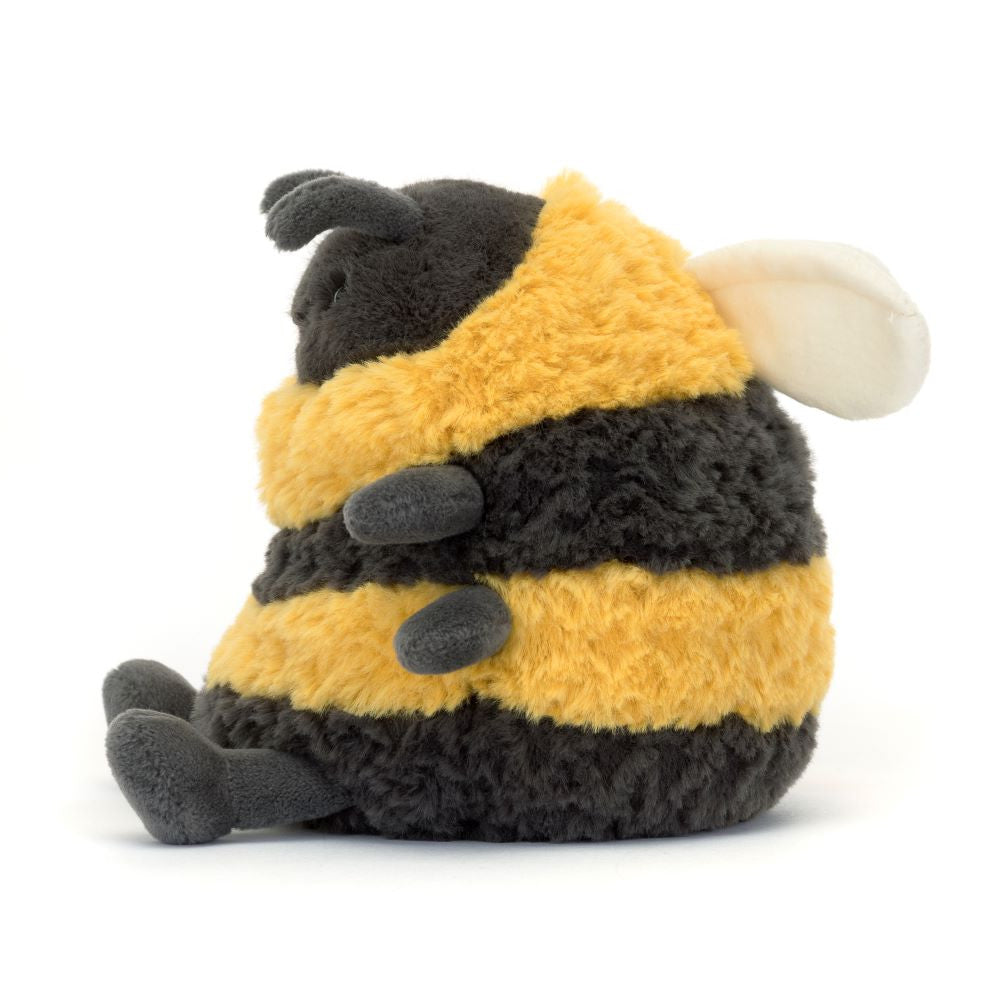 “Jellycat Albee Bee plush toy with yellow and charcoal stripes”
