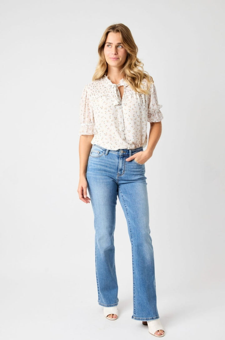 Caroline Mid Rise Vintage Wash Bootcut