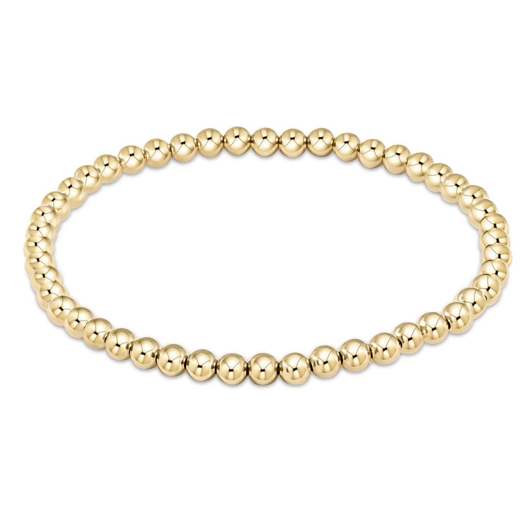 eNewton Classic Gold 4mm Bracelet with polished 14kt gold-filled beads