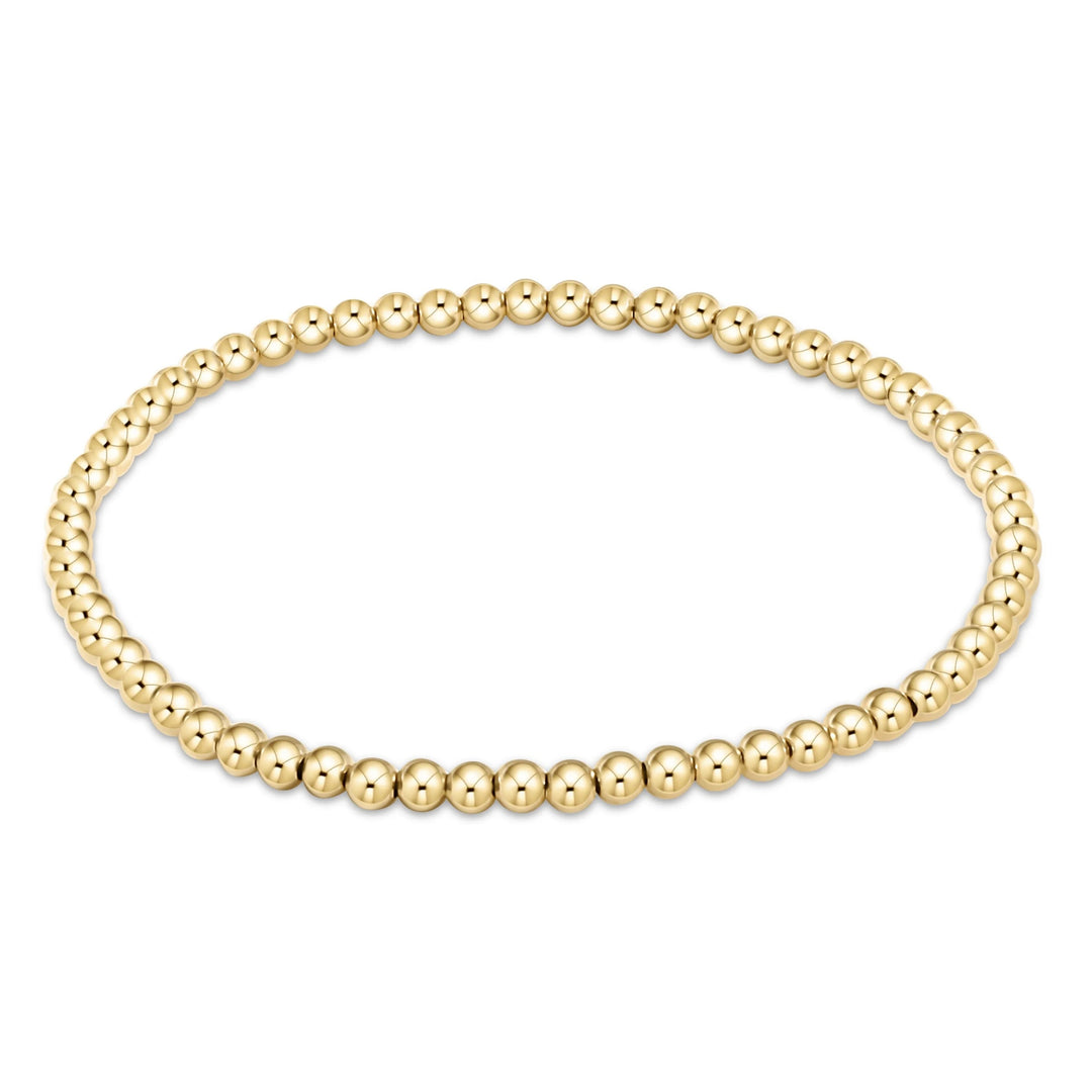 eNewton Classic Gold 3mm Bracelet with polished 14kt gold-filled beads