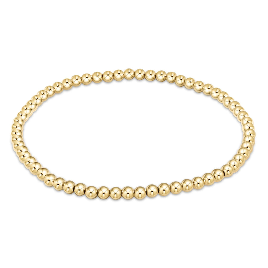 eNewton Classic Gold 3mm Bracelet with polished 14kt gold-filled beads