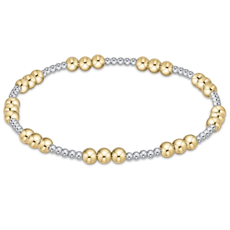 eNewton Joy Mixed Metal 4mm Bracelet with sterling silver and 14kt gold-filled beads