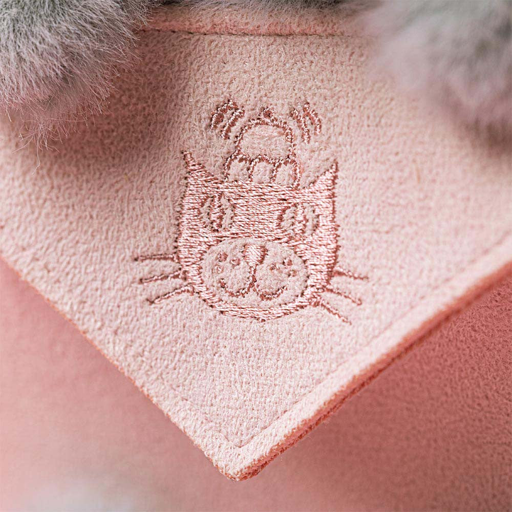 Embroidered Jellycat logo on  pink  suedette envelope