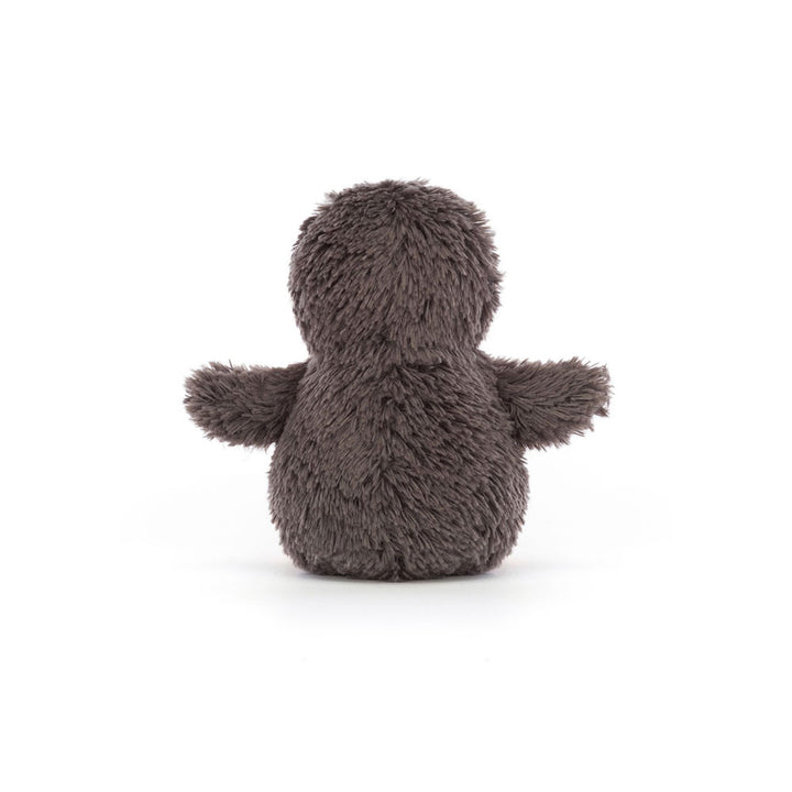 “Jellycat Peanut Penguin plush toy with soft grey and cream fur” Small, back view