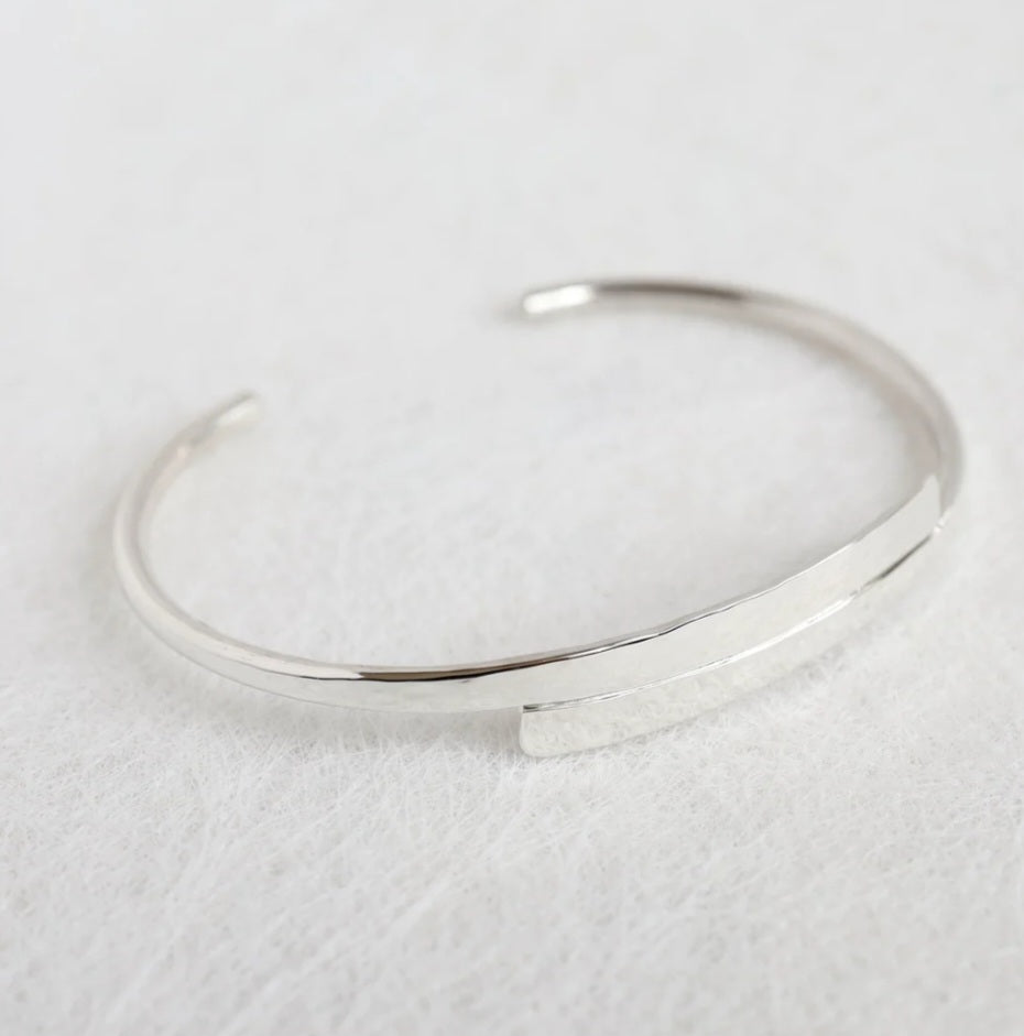 Hammered Double Bar Cuff