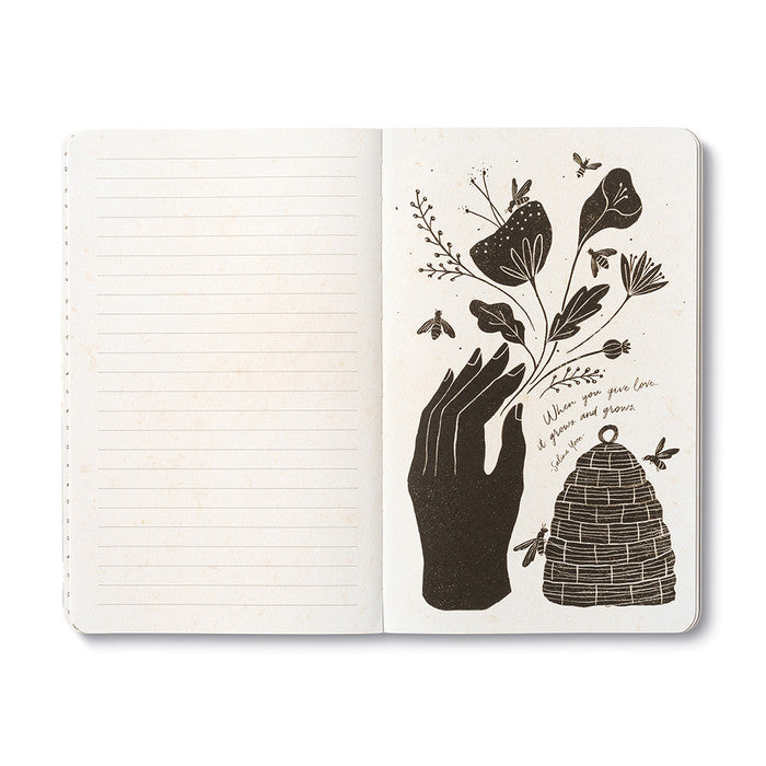 “The heart that gives, gathers.” —Marianne Moore Softcover Journal
