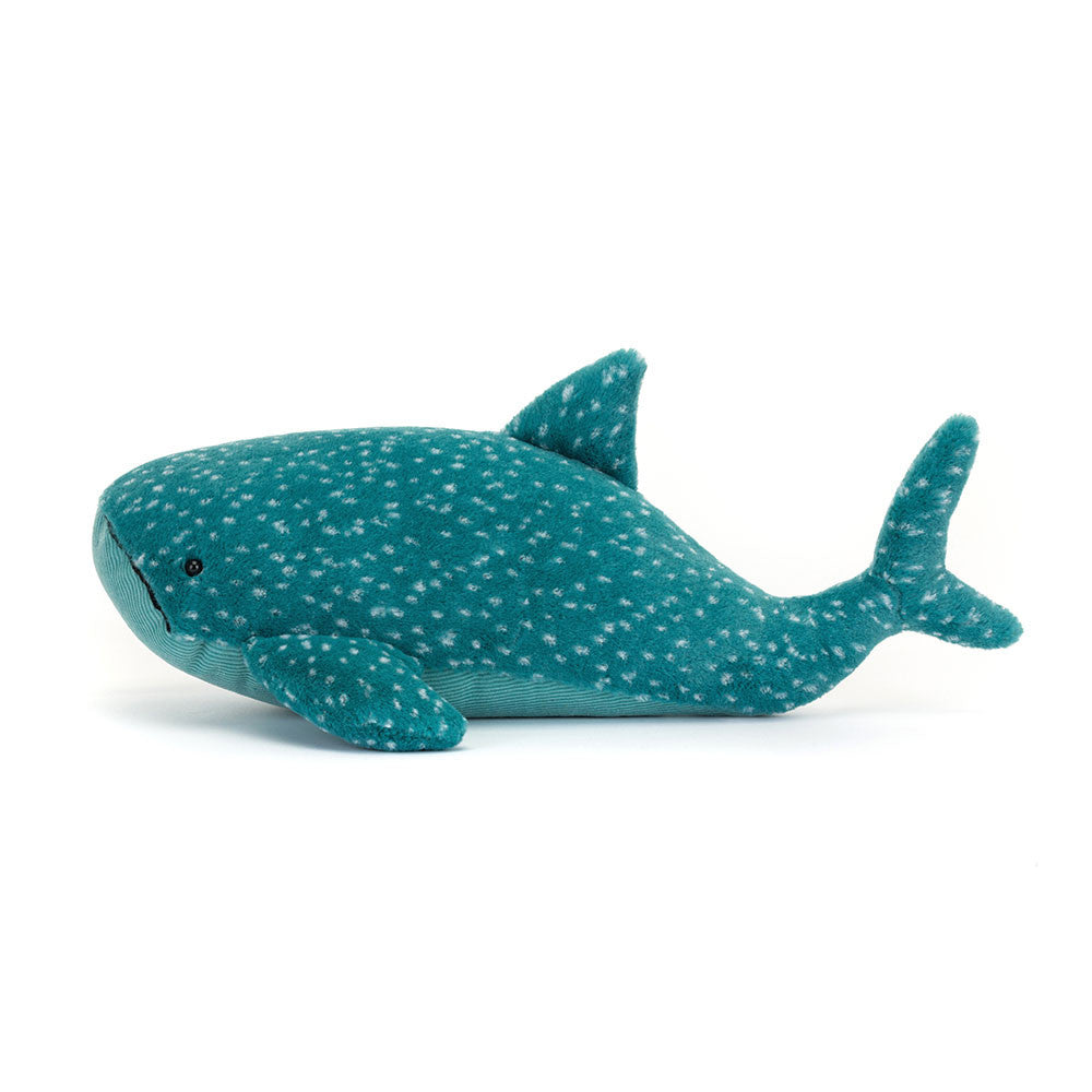 Gobfrey Whale Shark side view shows off his shark fin and tail. Something tells me you won't be afraid when you see this shark fin coming. 